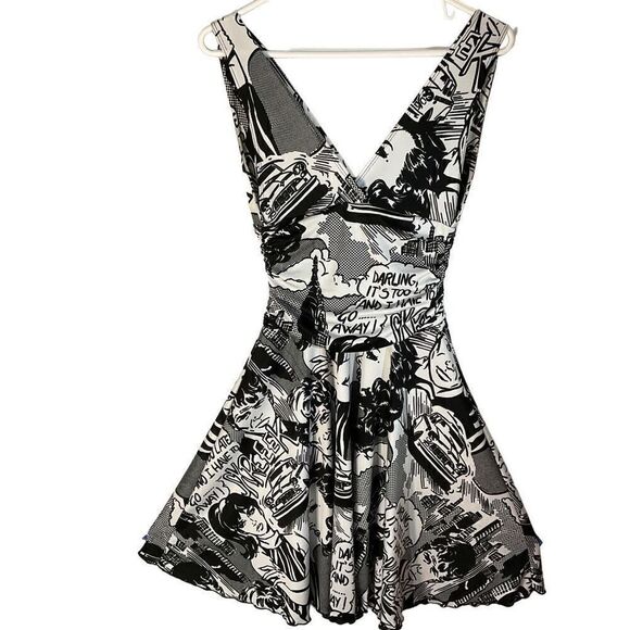 Just in Time USA Pop Art Lichtenstein Skater Dress, S/P. So cool! - Picture 2 of 16
